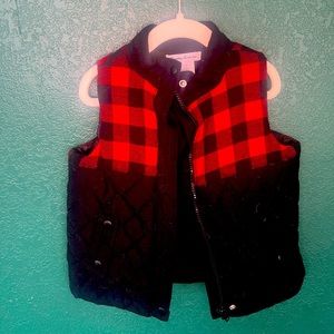Tommy Bahama Jacket Toddler 4T Boys or Girls Red Black Plaid Puffer Vest 4-5 yrs
